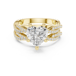 Gold Ring DDLR-300, Heart center stone, Yellow Gold, view 4
