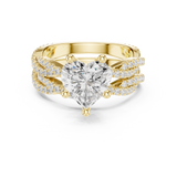 Gold Ring DDLR-300, Heart center stone, Yellow Gold, view 4