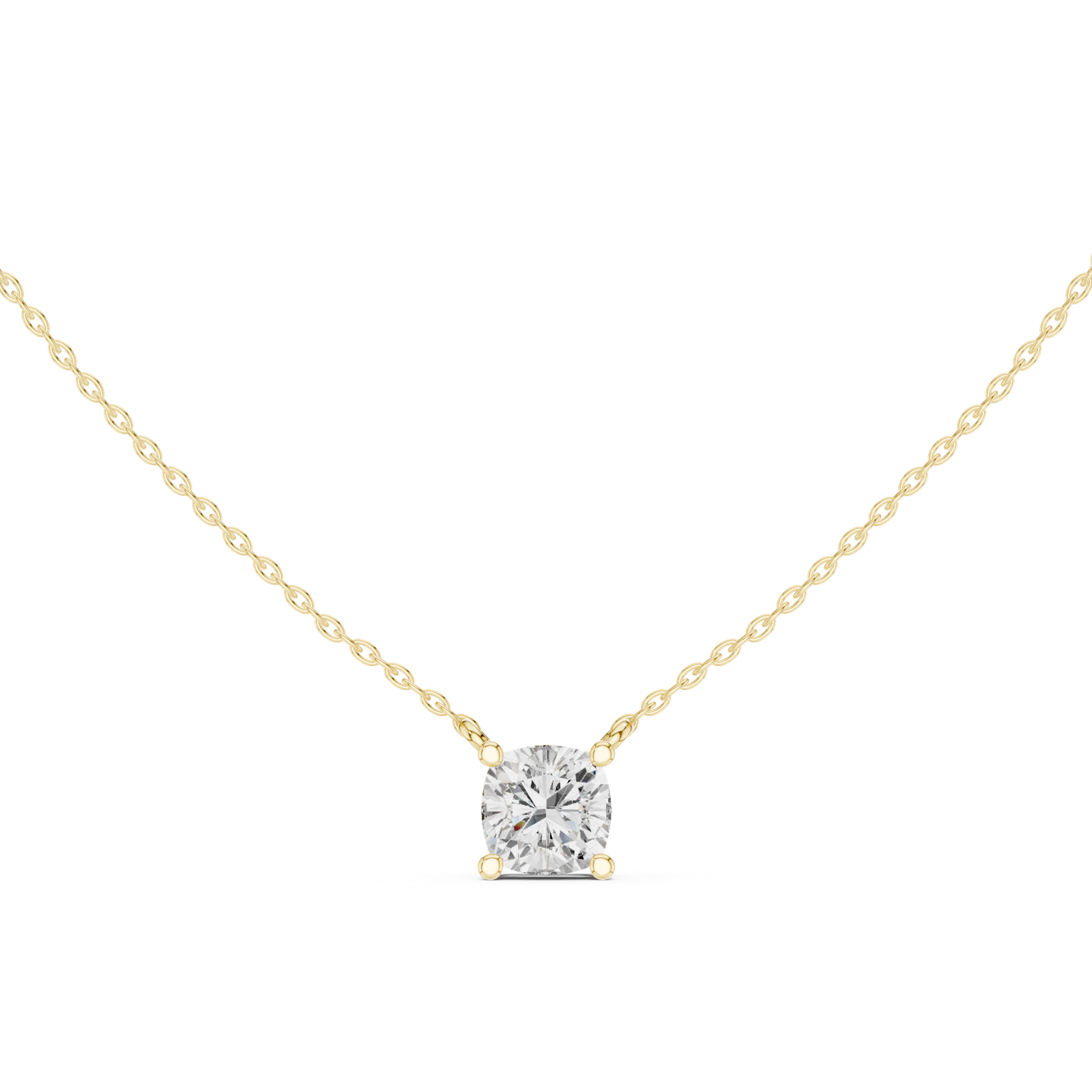 Gold Jewelry, Cushion center stone, Yellow Gold, view 4