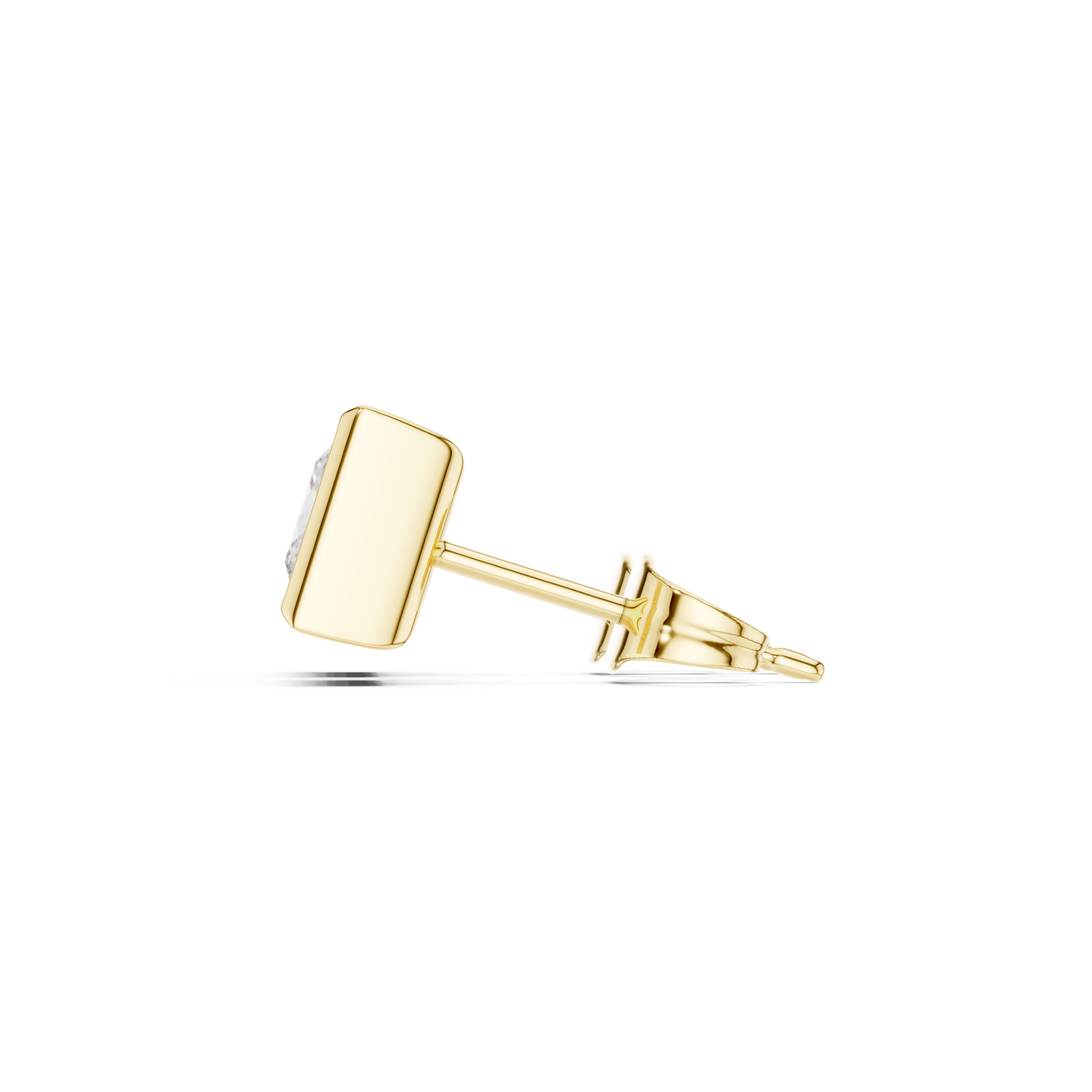 Gold Jewelry DDER-001, Princess center stone, Yellow Gold, view 3
