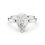Gold Jewelry L36-10, Pear center stone, White Gold