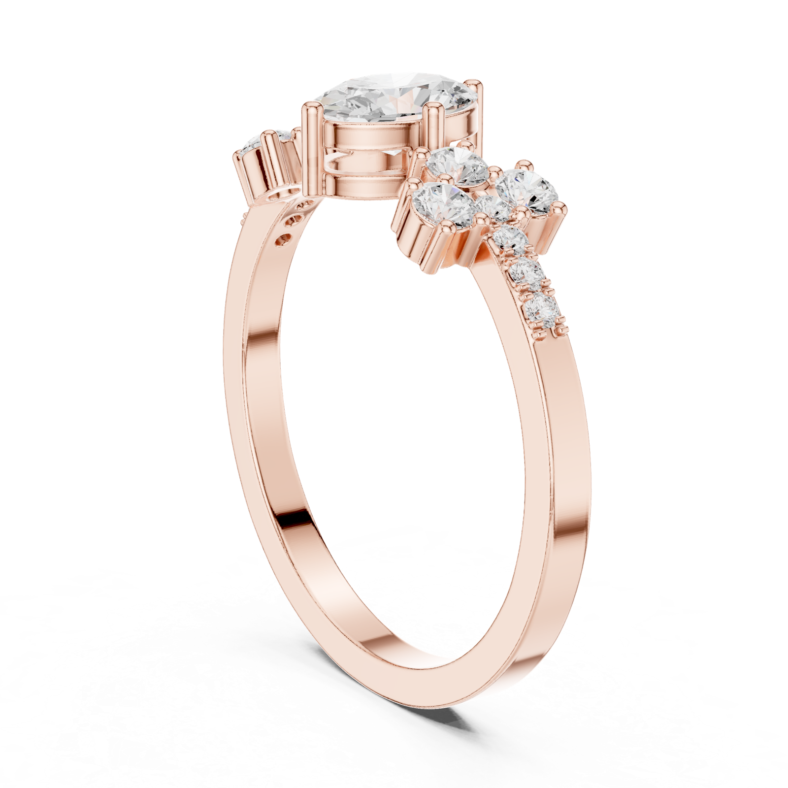 Gold Ring HLR-258, Rose Gold, view 1
