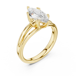 Gold Jewelry L36-7, Marquise center stone, Yellow Gold, view 2