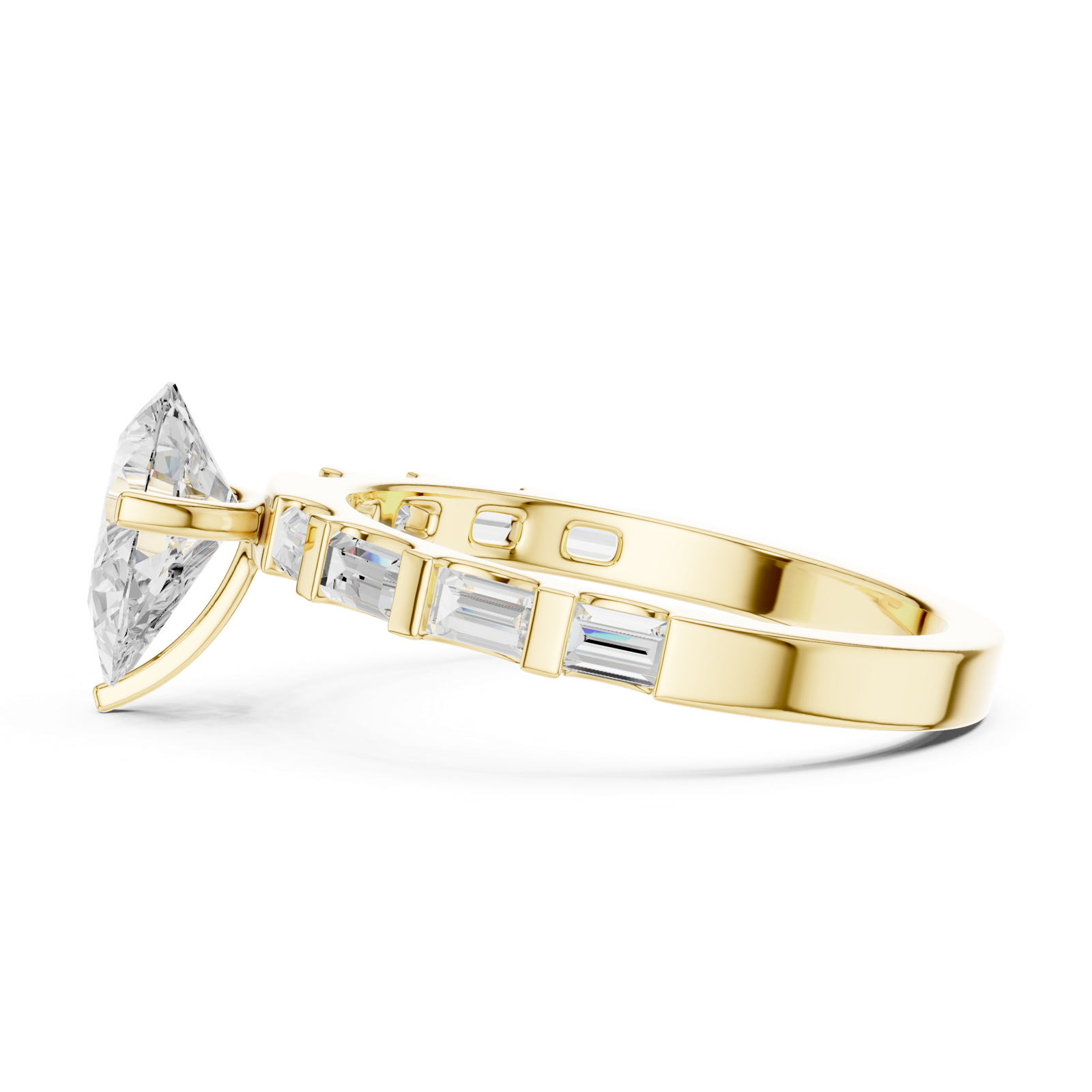 Gold Ring DDLR-1095, Yellow Gold, view 3