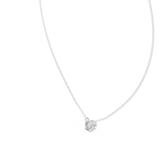 14K Solid Gold Lab Diamond Solitaire Pendant Necklace, White Gold, view 2