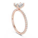 Gold Jewelry, Cushion center stone, Rose Gold, view 1