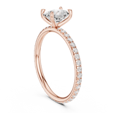 Gold Jewelry, Cushion center stone, Rose Gold, view 1