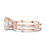 Gold Ring DDLR-441, Round center stone, Rose Gold, view 3