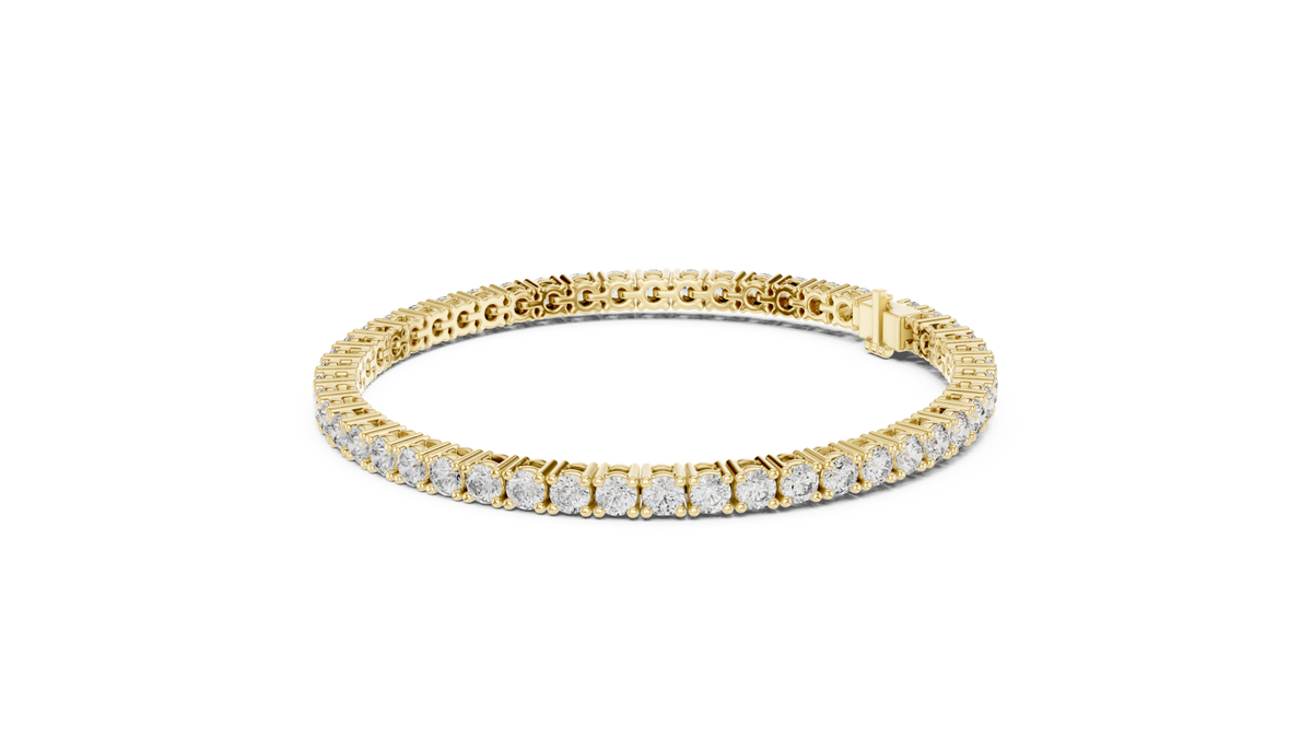 14K Solid Gold Lab Diamond Bracelet, Yellow Gold, view 1
