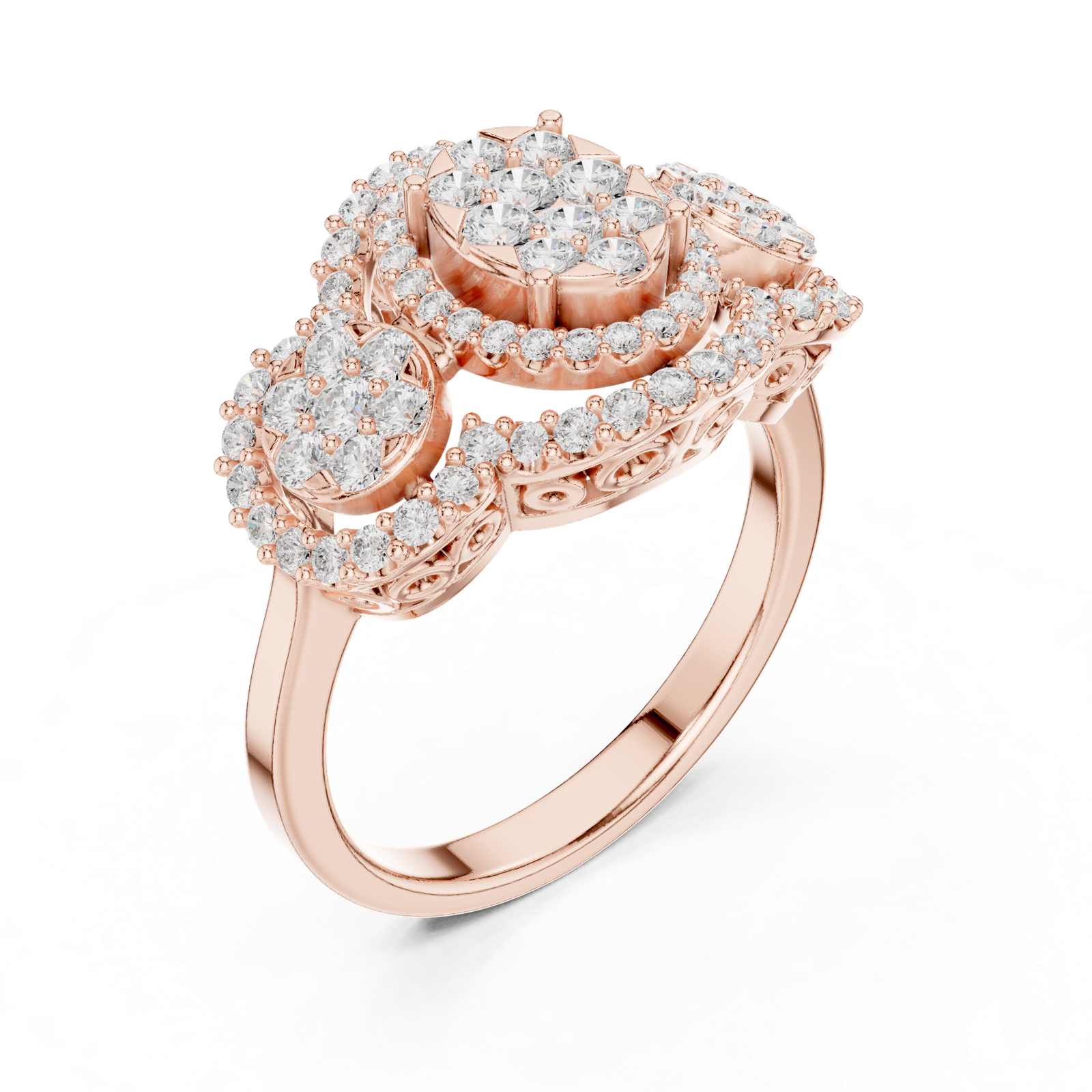 Gold Ring DDLR-453, Rose Gold, view 2
