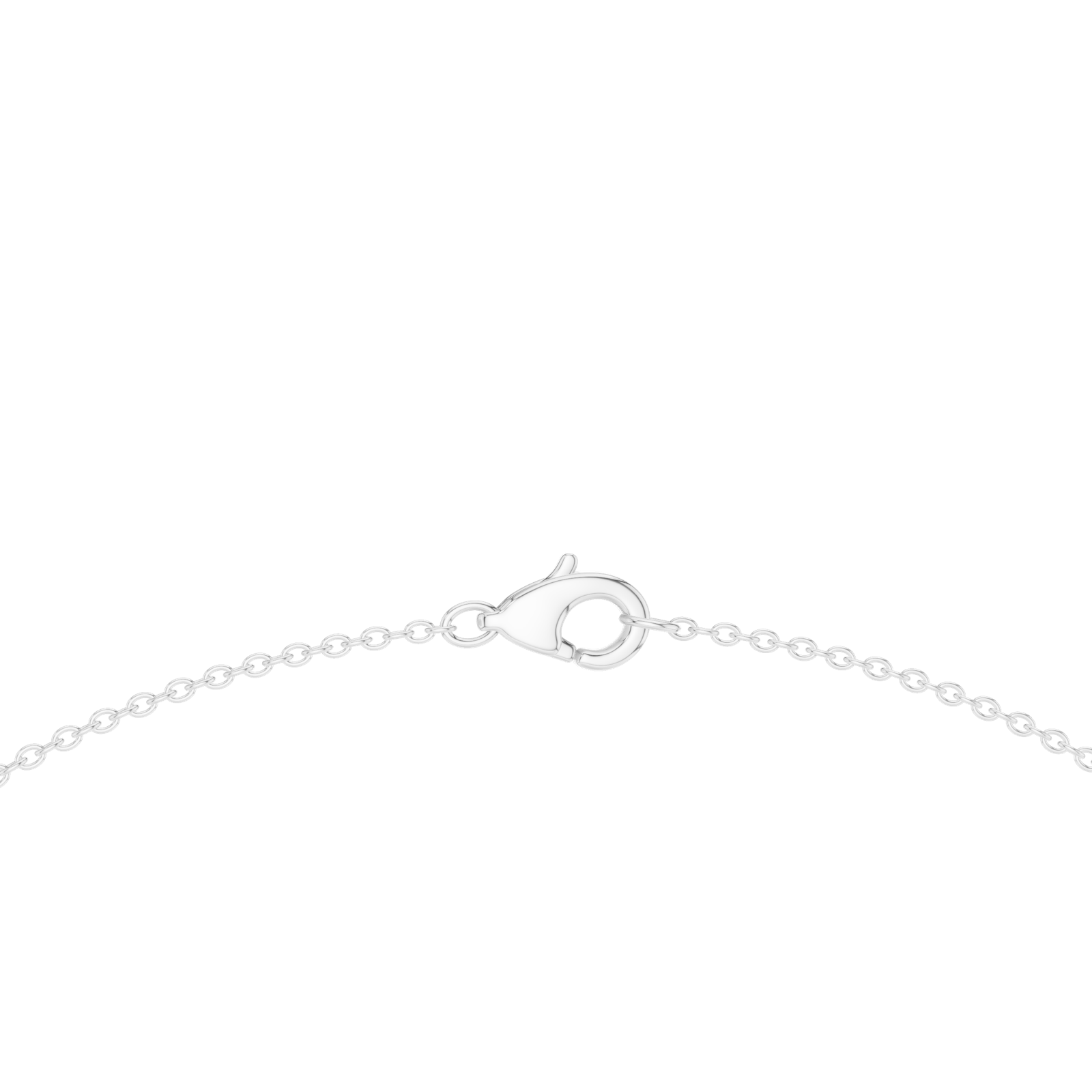 14K Solid Gold Lab Diamond Station Necklace, White Gold, view 4
