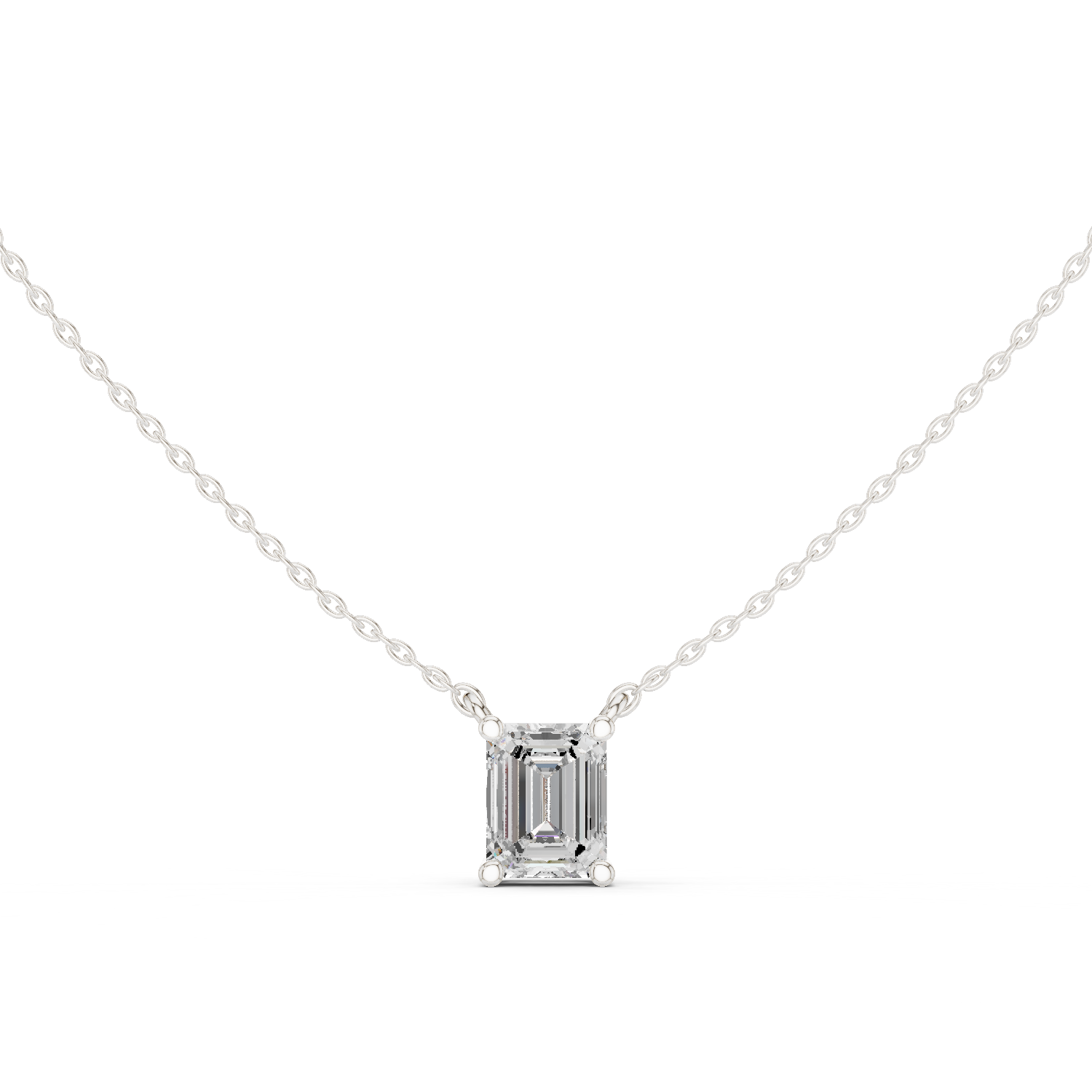 Gold Jewelry DDPO-001, Emerald center stone, White Gold