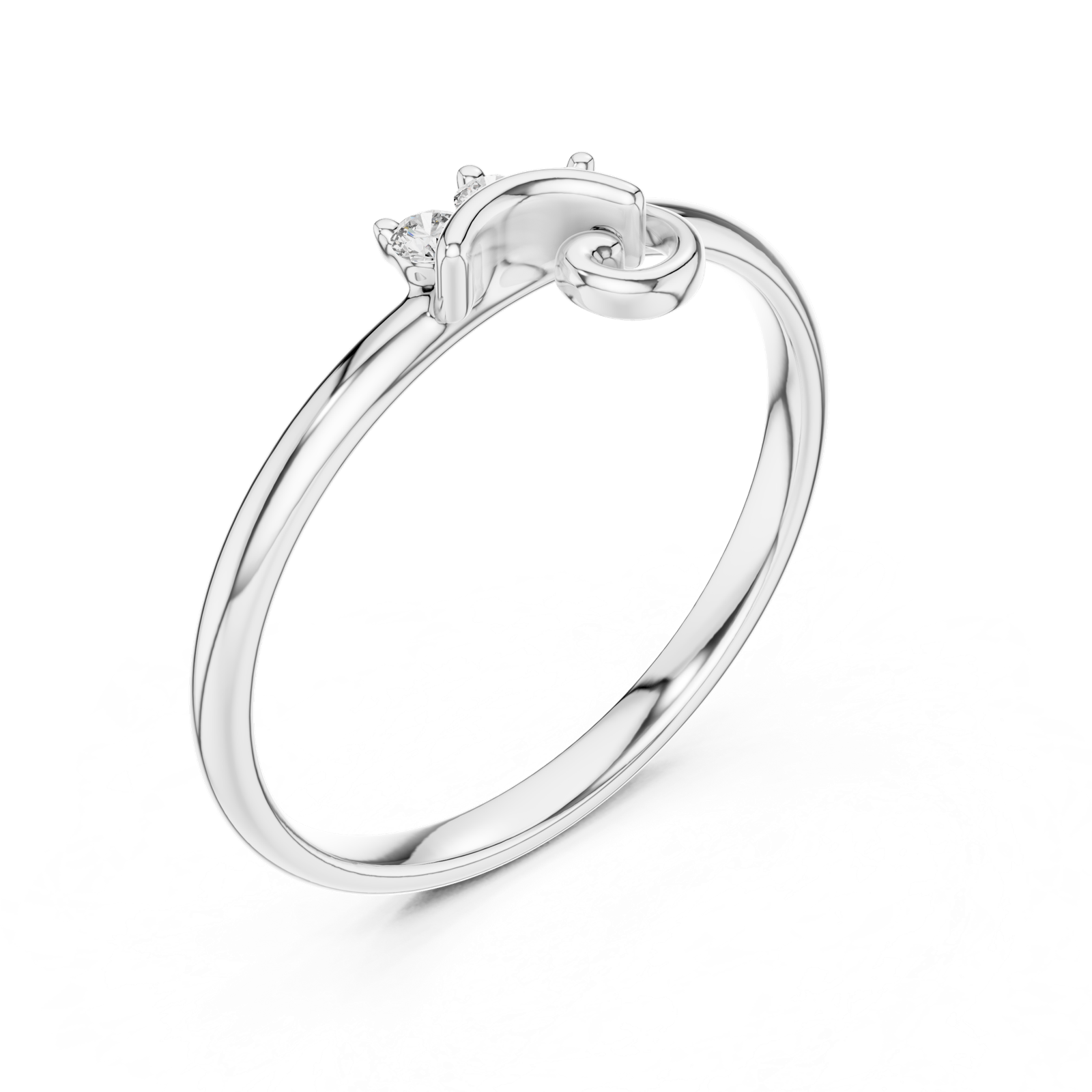 Gold Ring 1 (361), White Gold, view 2