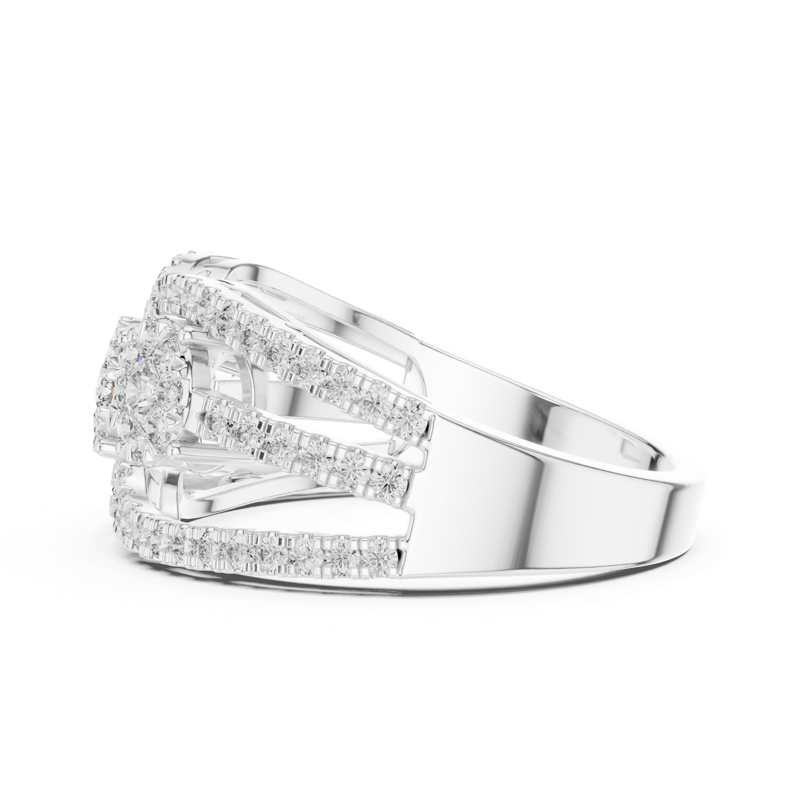 Gold Ring 19-120004L, White Gold, view 3