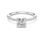 Gold Jewelry, Asscher center stone, White Gold, view 4