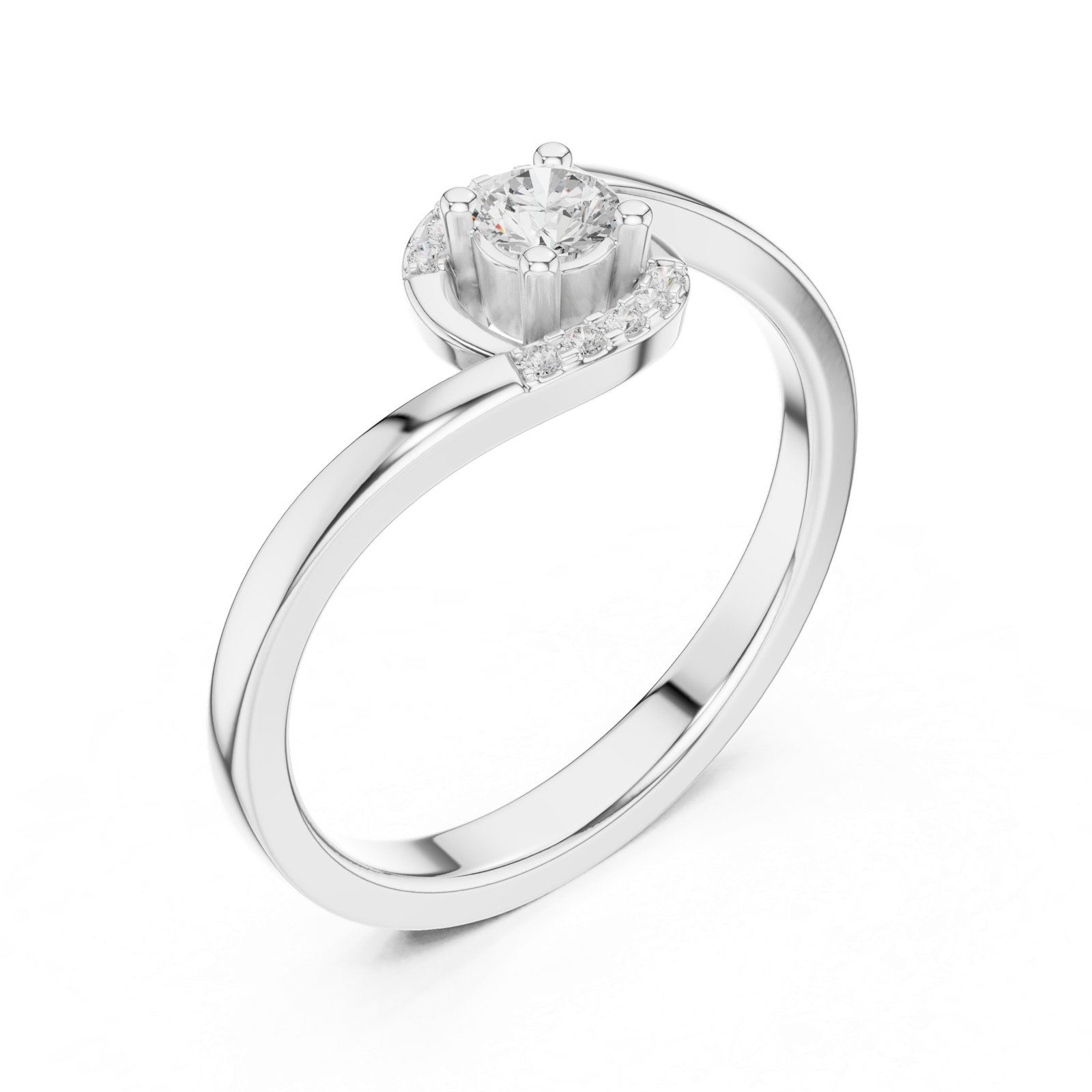 Gold Ring DDLR-841, White Gold, view 2