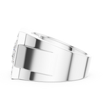 14K Solid Gold Lab Diamond Halo Ring, White Gold, view 3