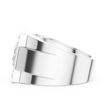 14K Solid Gold Lab Diamond Halo Ring, White Gold, view 3