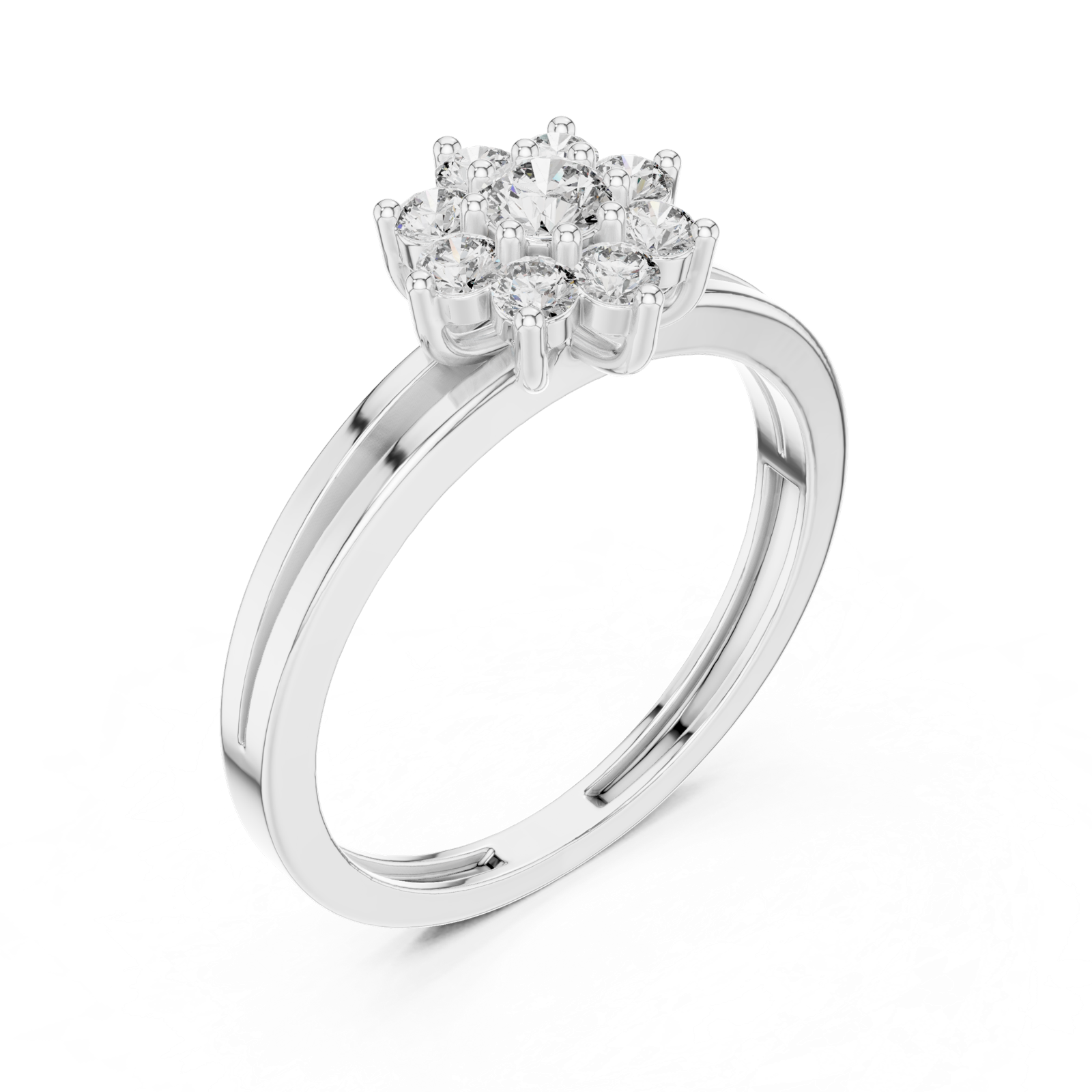 Gold Ring ALR-141, White Gold, view 2