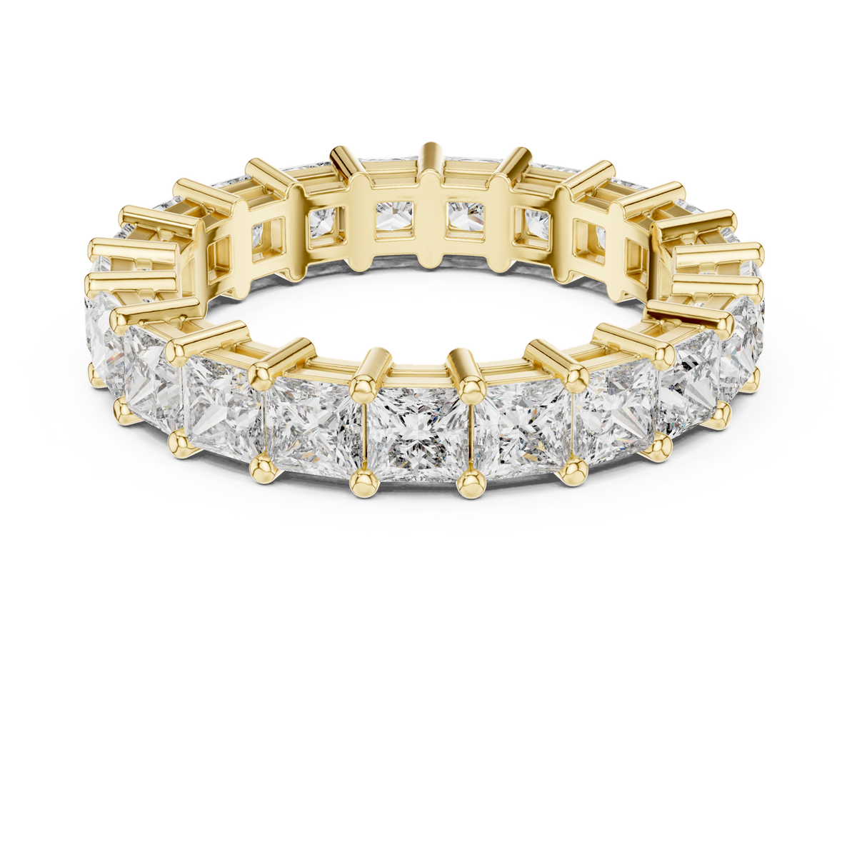 14K Solid Gold Lab Diamond Eternity Ring, Yellow Gold
