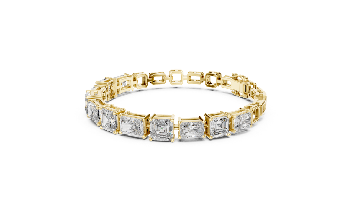 14K Solid Gold Lab Diamond Bracelet, Yellow Gold, view 1
