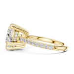 Gold Ring DDLR-250, Heart center stone, Yellow Gold, view 3