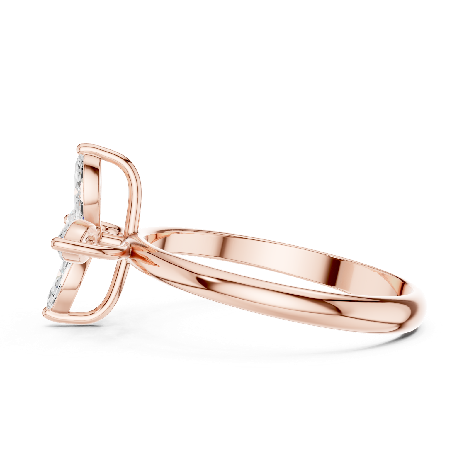 Gold Ring HLR-94, Rose Gold, view 3