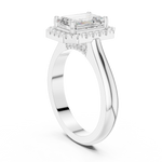 Gold Ring DDLR-338, Emerald center stone, White Gold, view 1