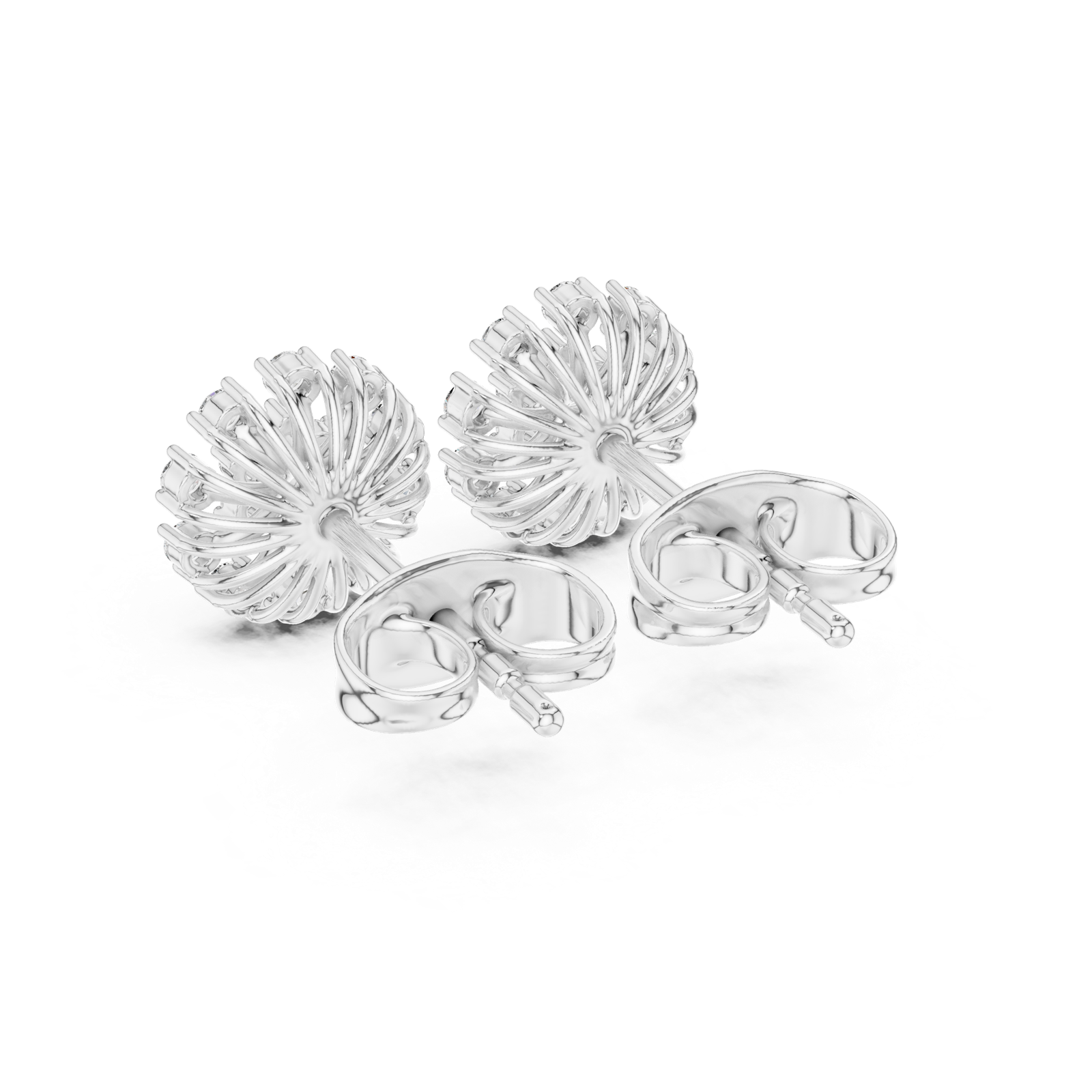 Gold Earrings 9-10089E, White Gold, view 3