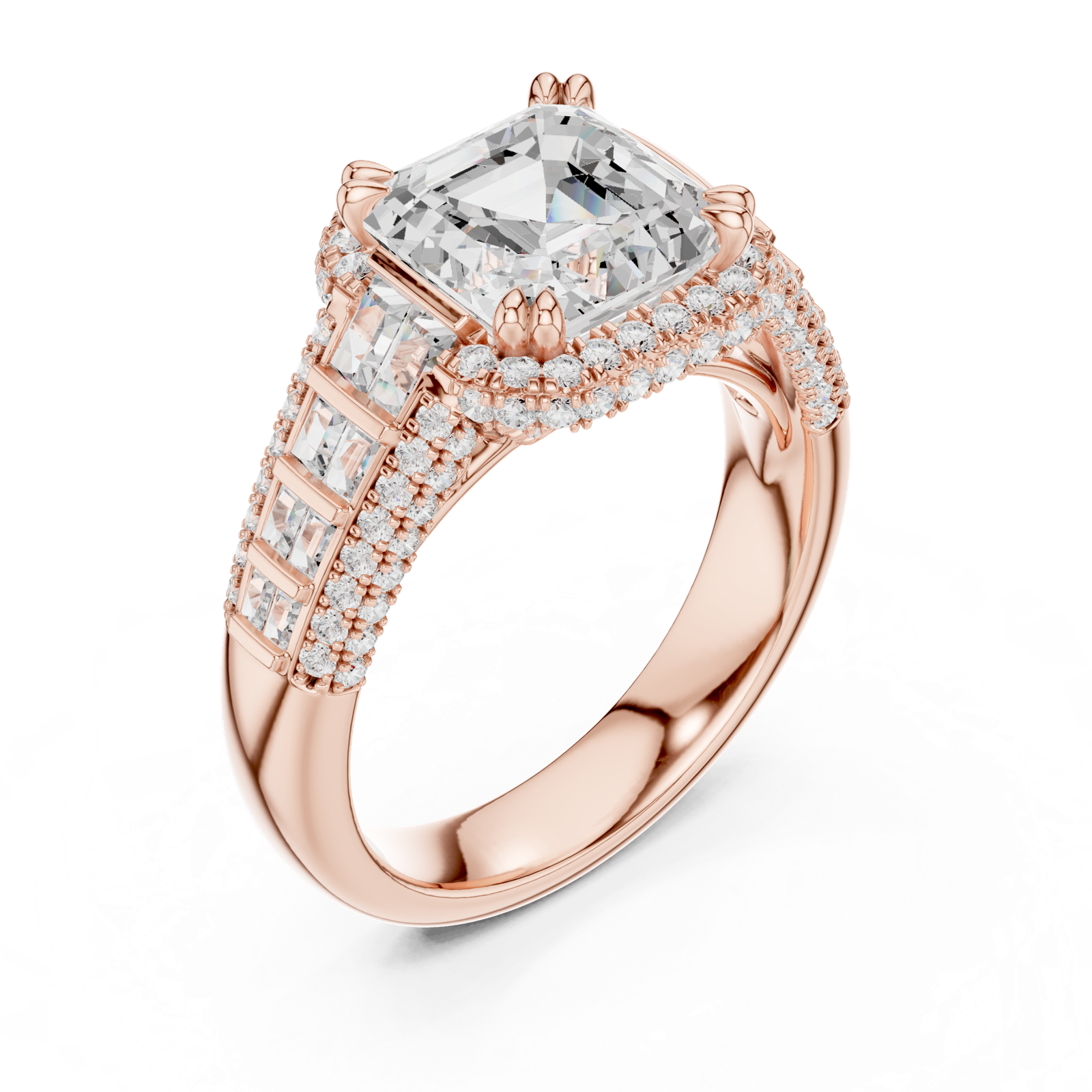 Gold Ring DDLR-262, Rose Gold, view 2