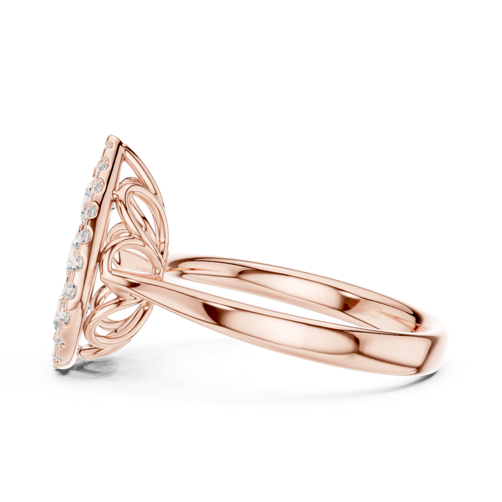 Gold Ring DDLR-785, Rose Gold, view 3