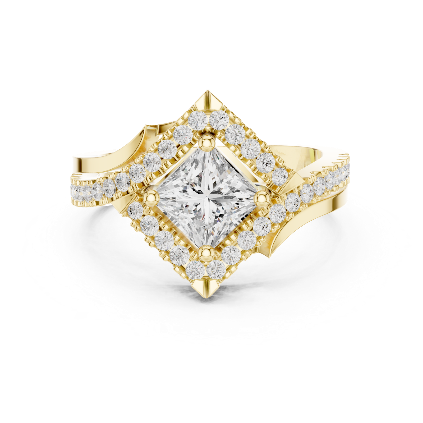 Gold Ring DDLR-321, Yellow Gold, view 4