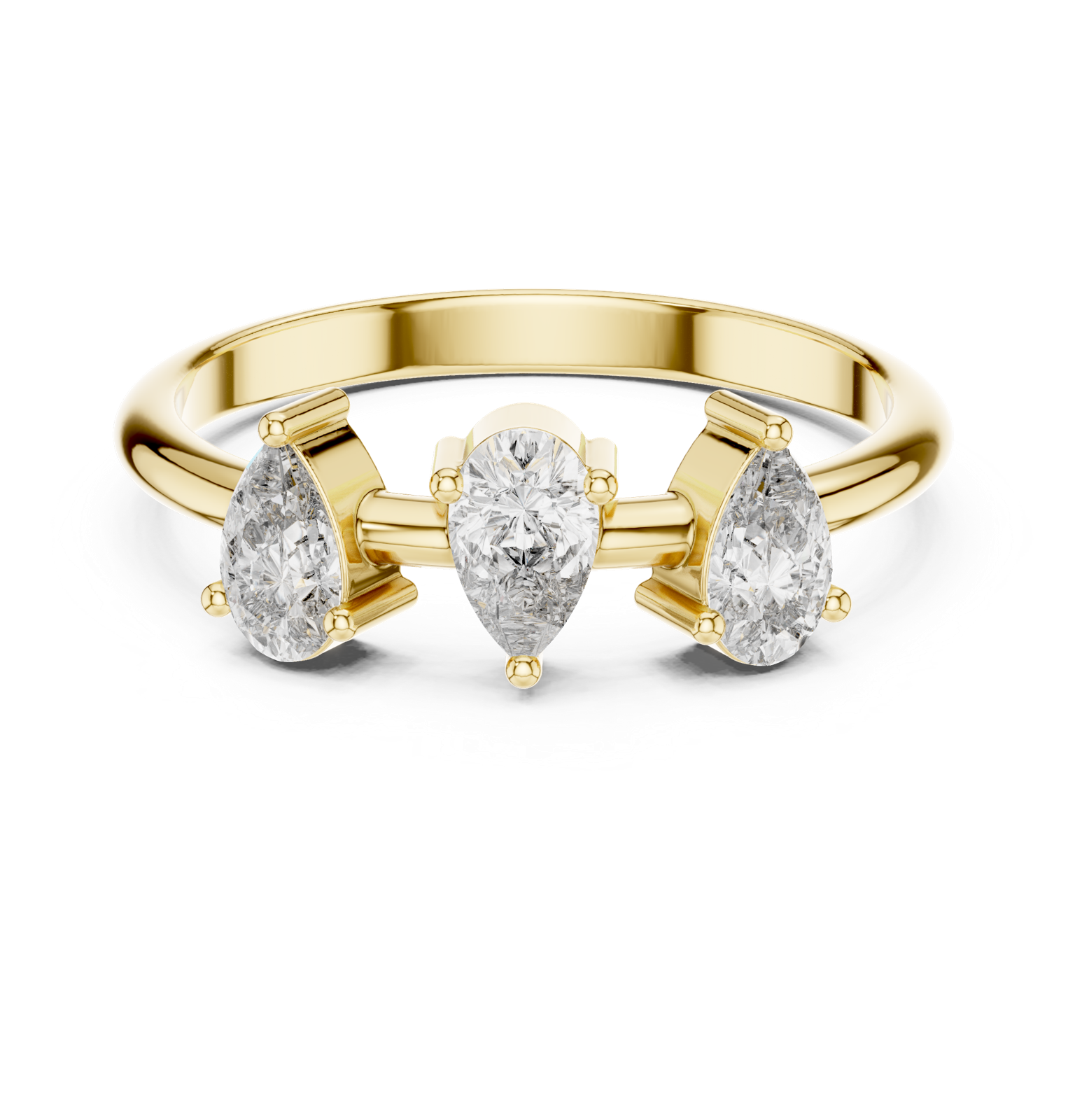 Gold Ring HLR-106, Yellow Gold, view 4