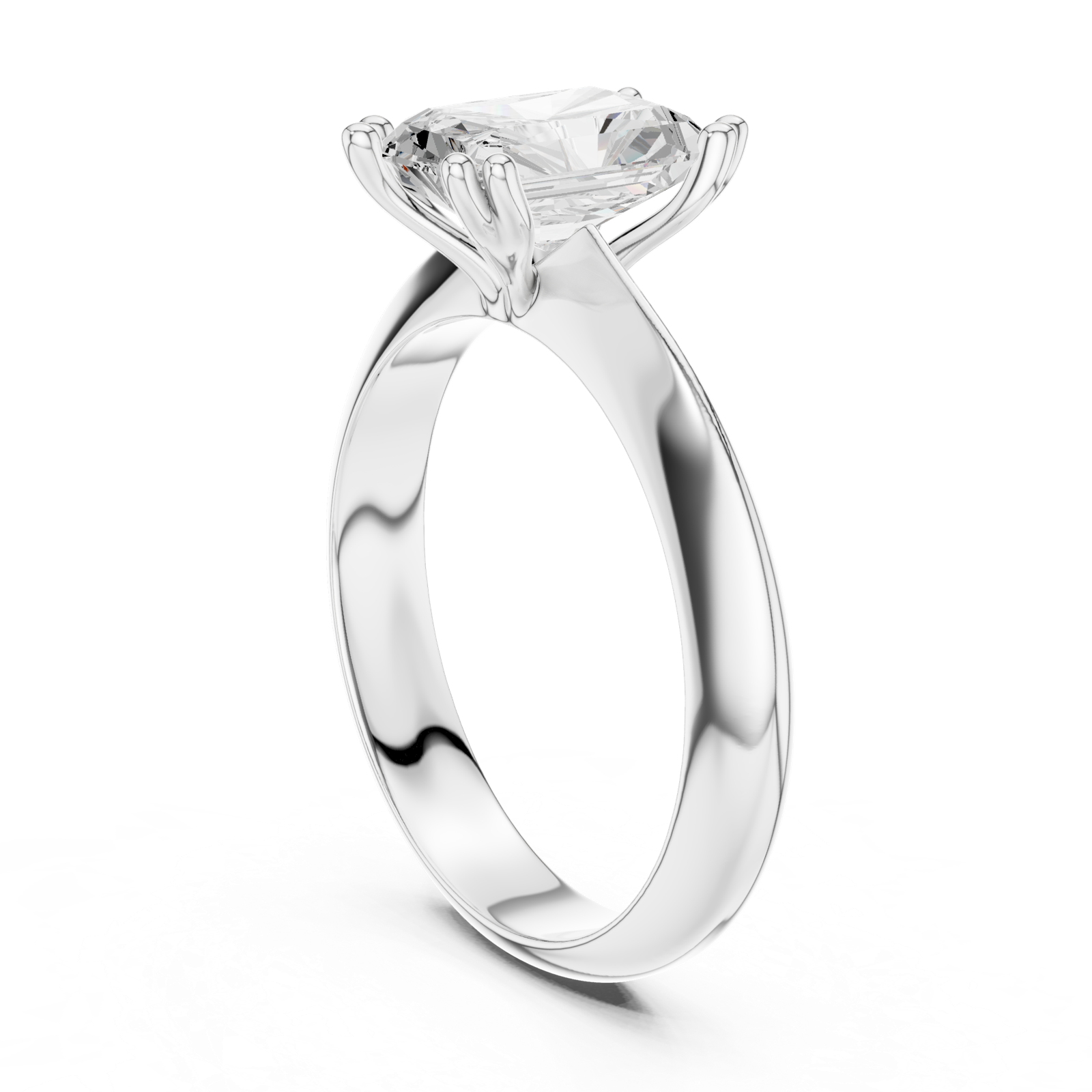 Gold Jewelry L36-8, Radiant center stone, White Gold, view 1