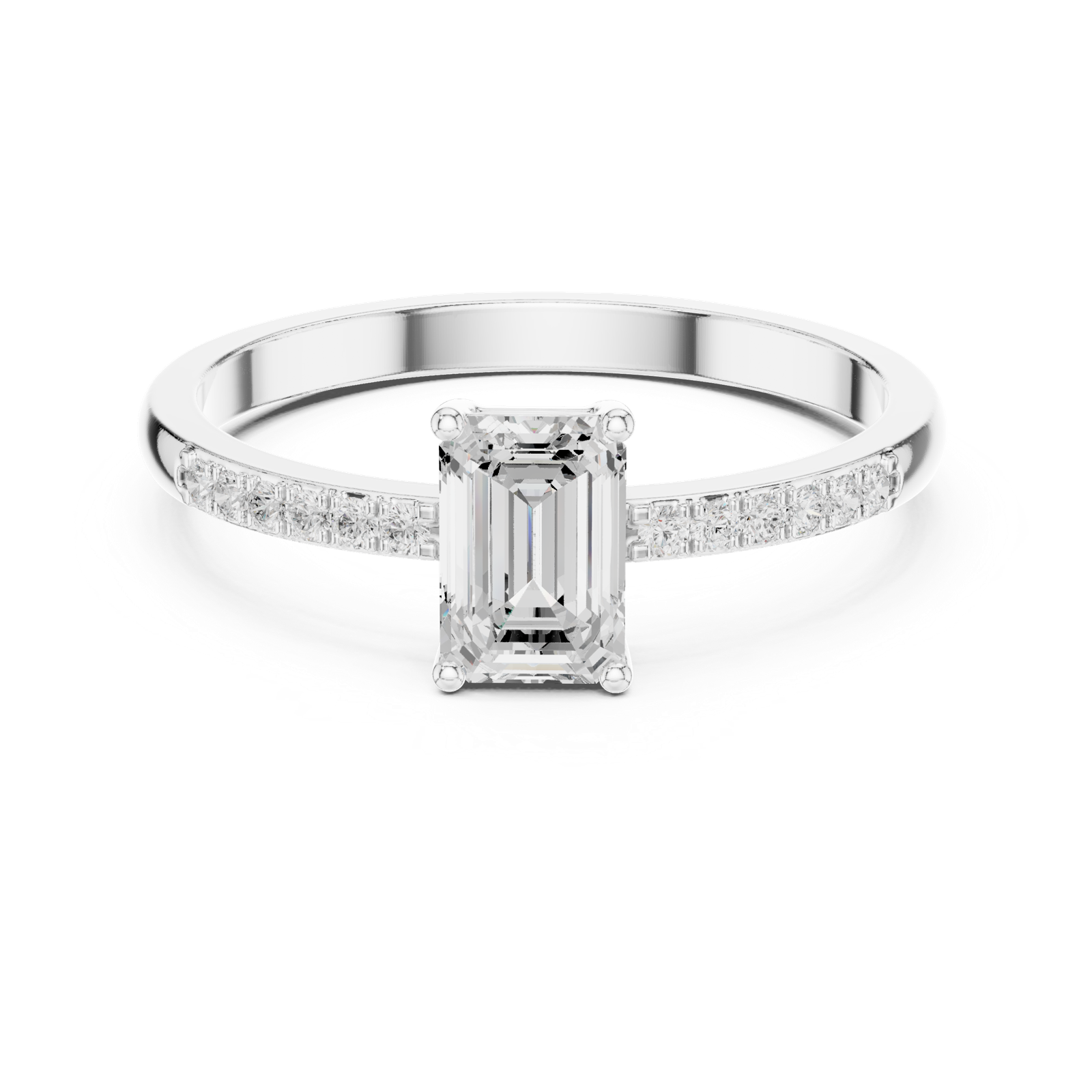 Gold Ring HLR-257, White Gold, view 4