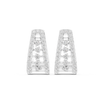 14K Solid Gold Lab Diamond Cluster Earrings, White Gold