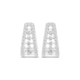 14K Solid Gold Lab Diamond Cluster Earrings, White Gold