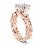 Gold Ring DDLR-299, Princess center stone, Rose Gold, view 1
