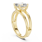 Gold Jewelry L36-9, Asscher center stone, Yellow Gold, view 1