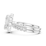 Gold Ring DDLR-442, Radiant center stone, White Gold, view 3