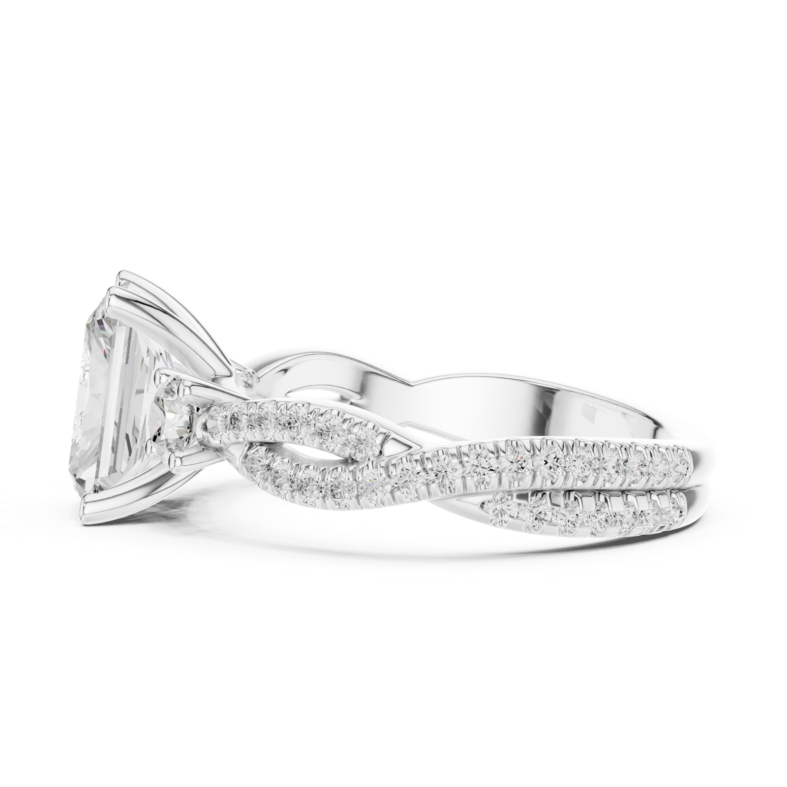 Gold Ring DDLR-1039, White Gold, view 3