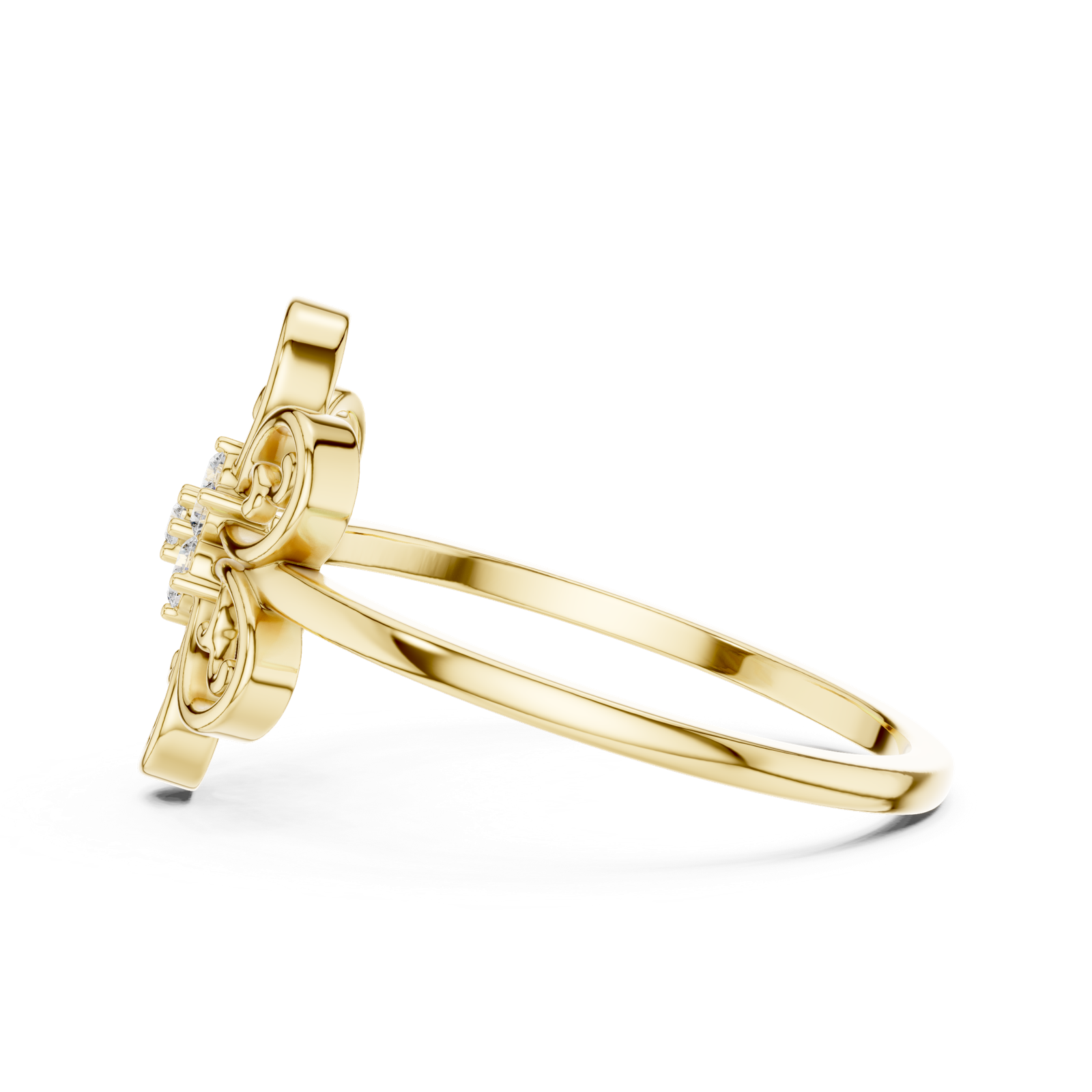 Gold Ring DR-6263, Yellow Gold, view 3