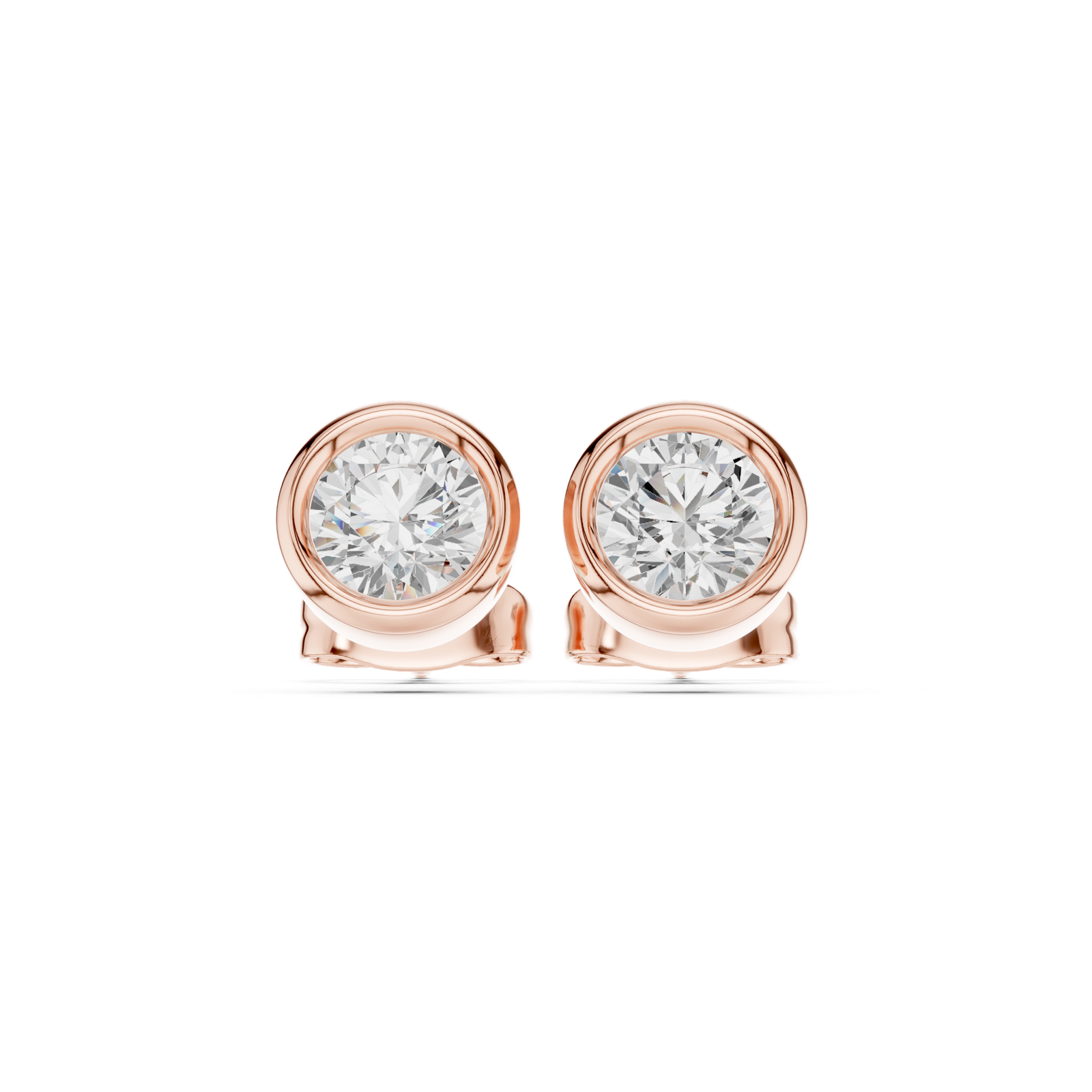 Gold Jewelry DDER-001, Round center stone, Rose Gold, view 4