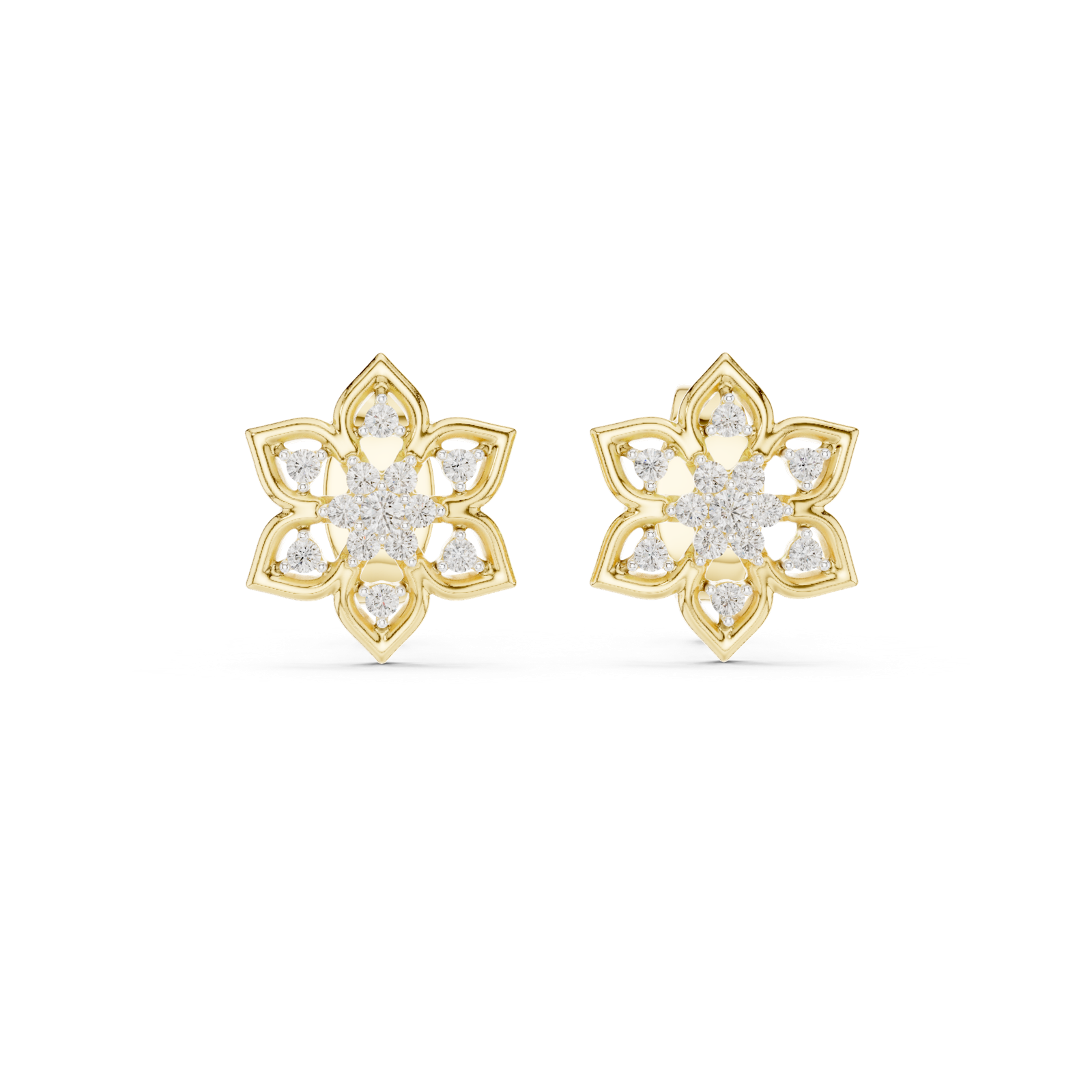 Gold Earrings 12-10018@E, Yellow Gold