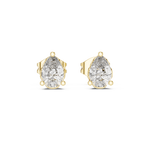 14K Solid Gold Lab Diamond Stud Earrings, Yellow Gold