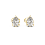14K Solid Gold Lab Diamond Stud Earrings, Yellow Gold