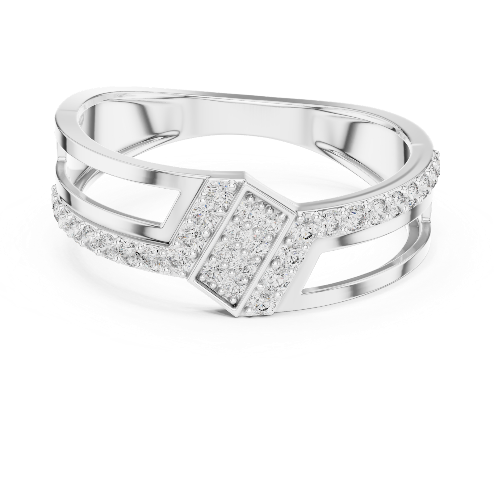 Gold Ring LR-01 (21), White Gold, view 4