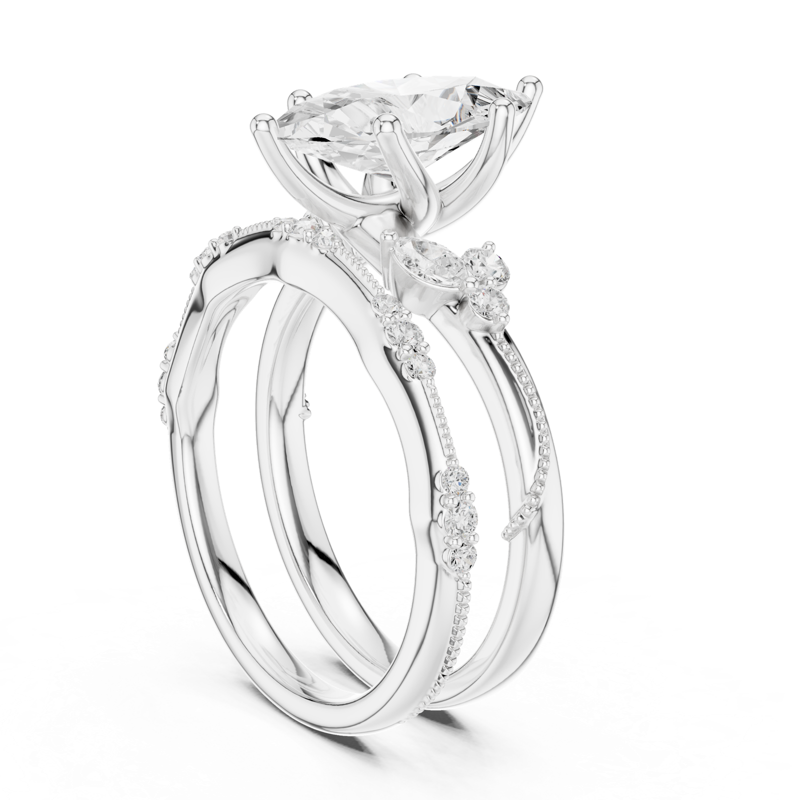 Gold Ring DDLR-299, White Gold, view 1