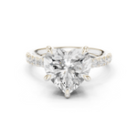 Gold Ring DDLR-259, Heart center stone, White Gold
