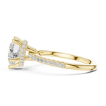 Gold Ring DDLR-177, Heart center stone, Yellow Gold, view 3